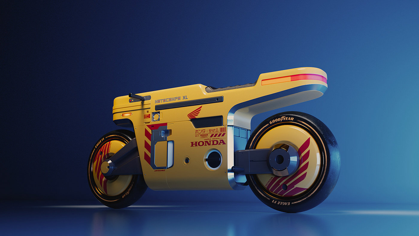 Honda，motorcycle，industrial design，Cyberpunk，