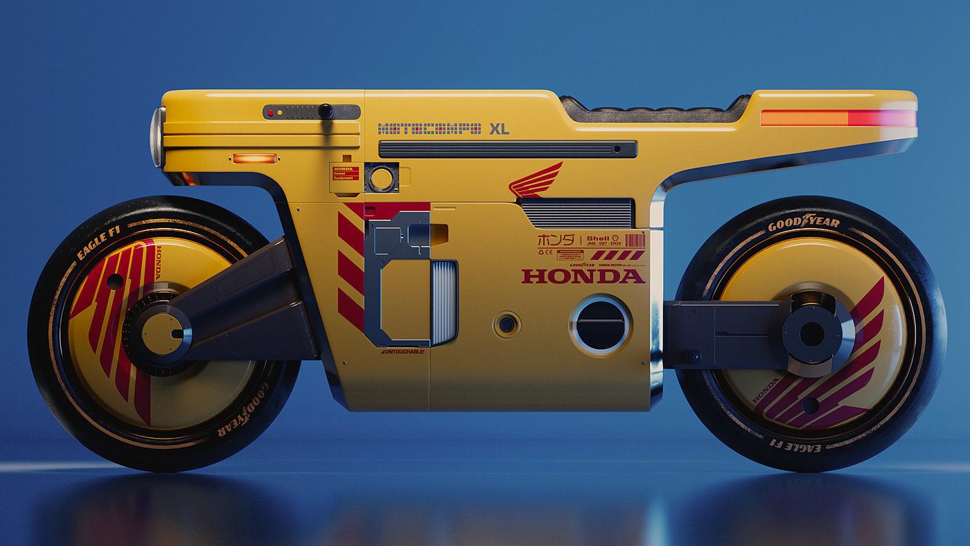 Honda，motorcycle，industrial design，Cyberpunk，