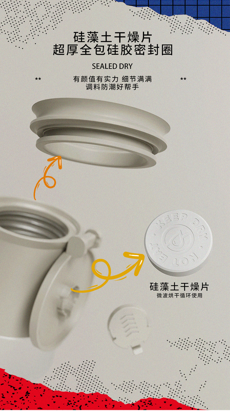 The seasoning bottle，seal up，Glass，Bomb cover，handle，