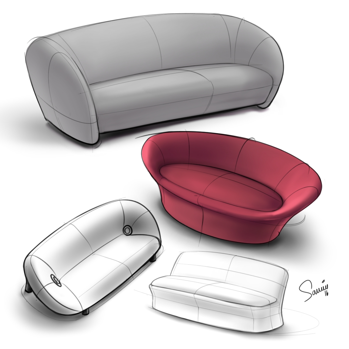 Sketch，marker pen，product design，