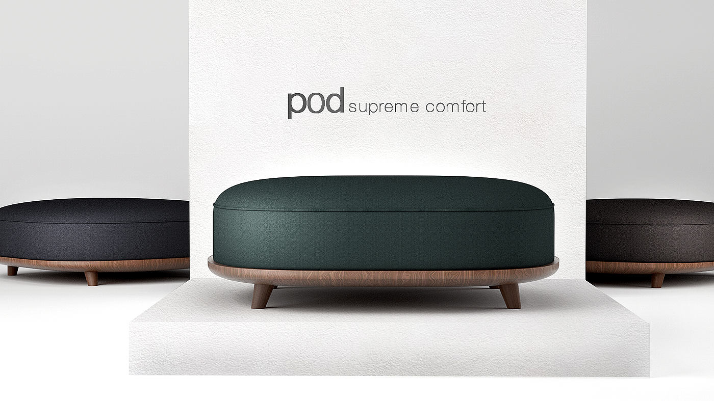 Pod，沙发，黑色，产品设计，