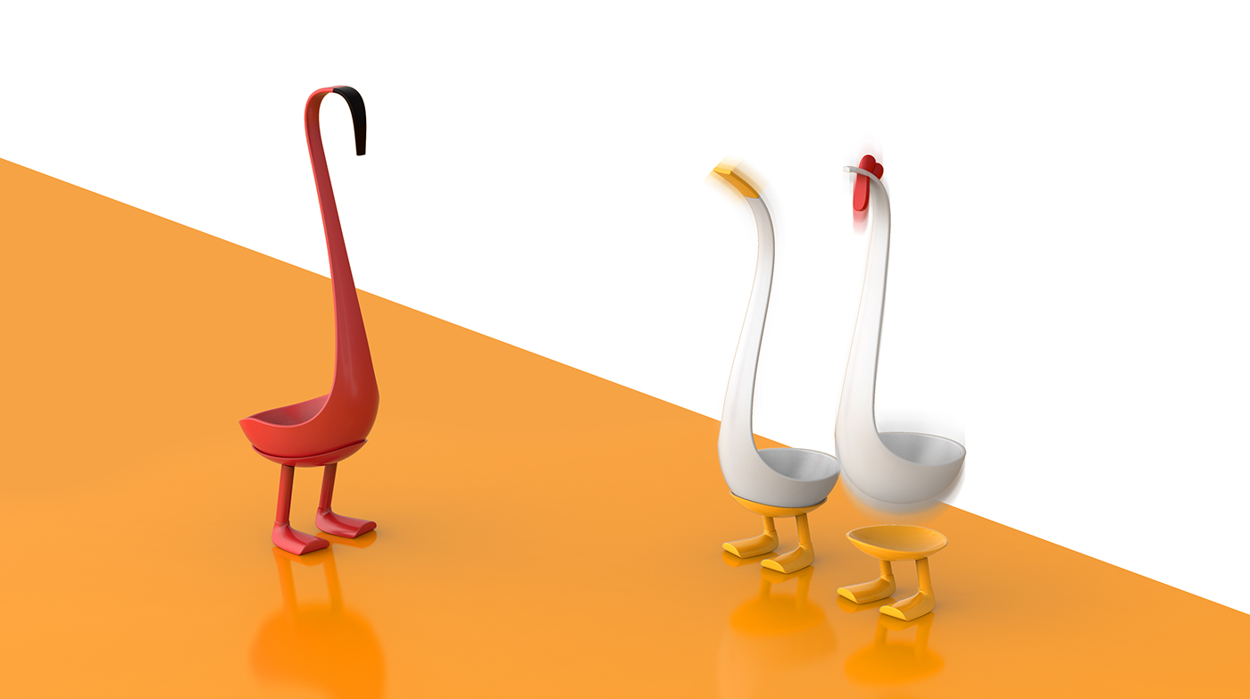 Bird ladle，Tableware design，Bionics Design ，