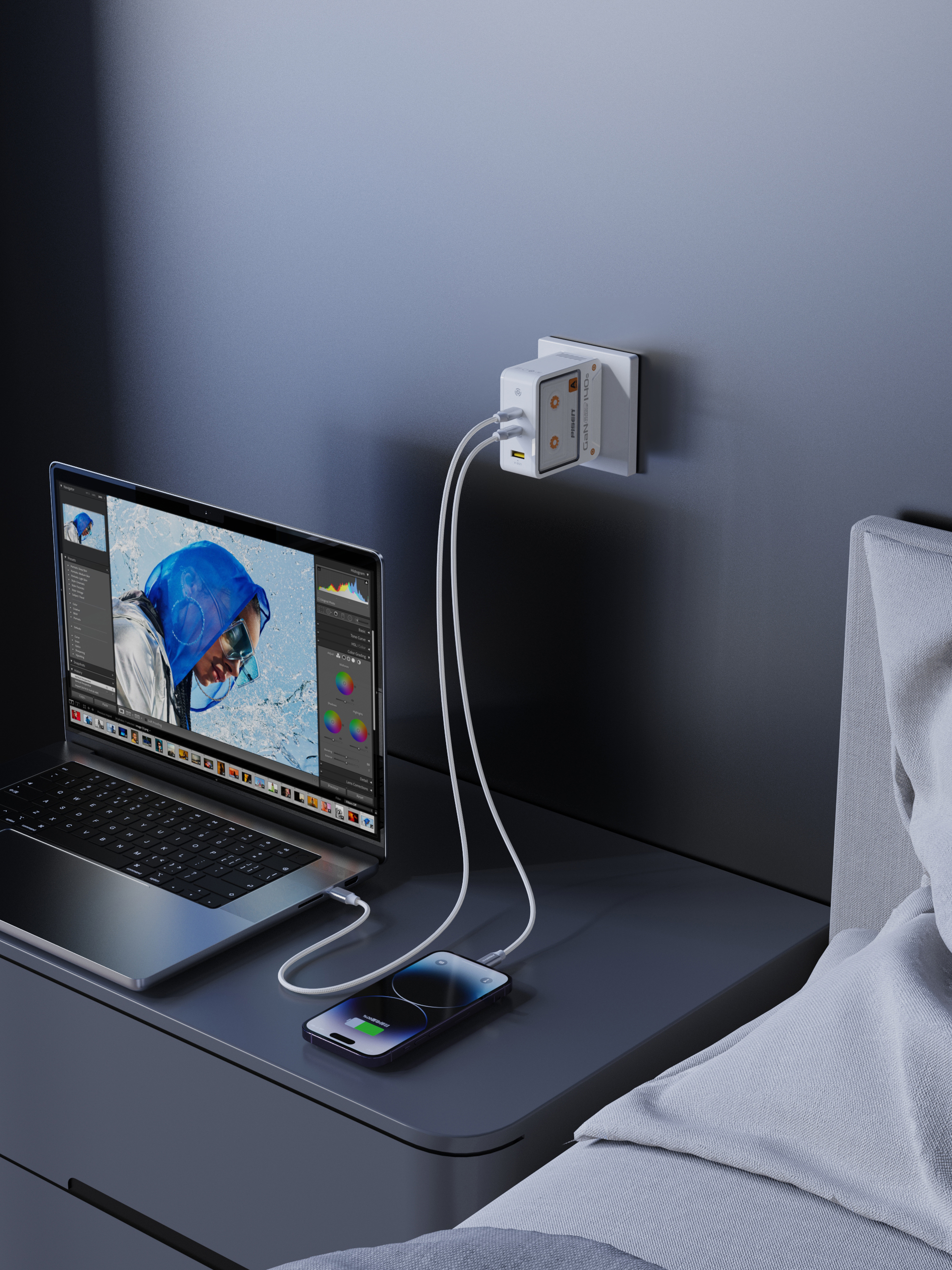 3C digital，Gallium nitride charger，Retro style，