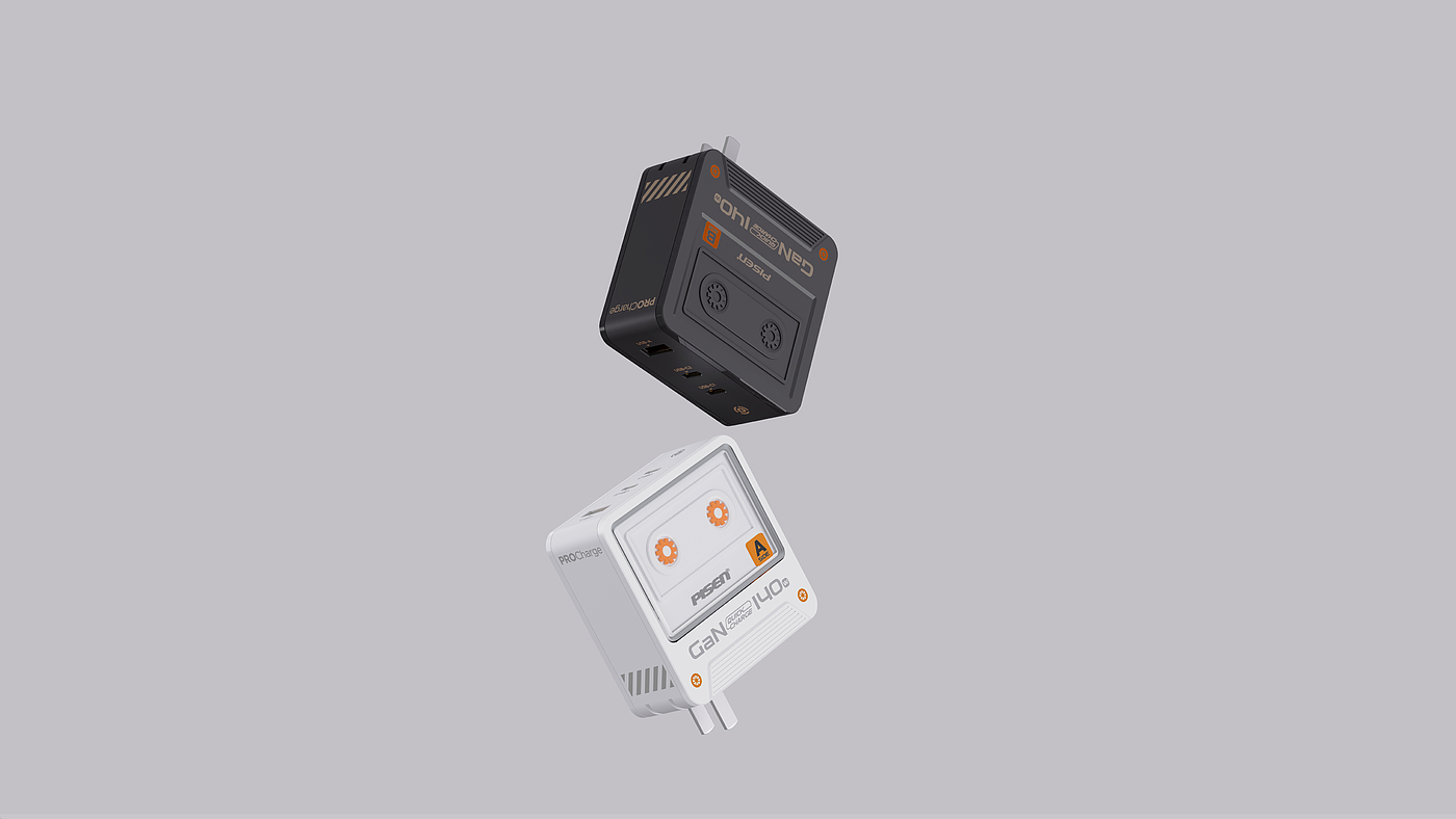 3C digital，Gallium nitride charger，Retro style，