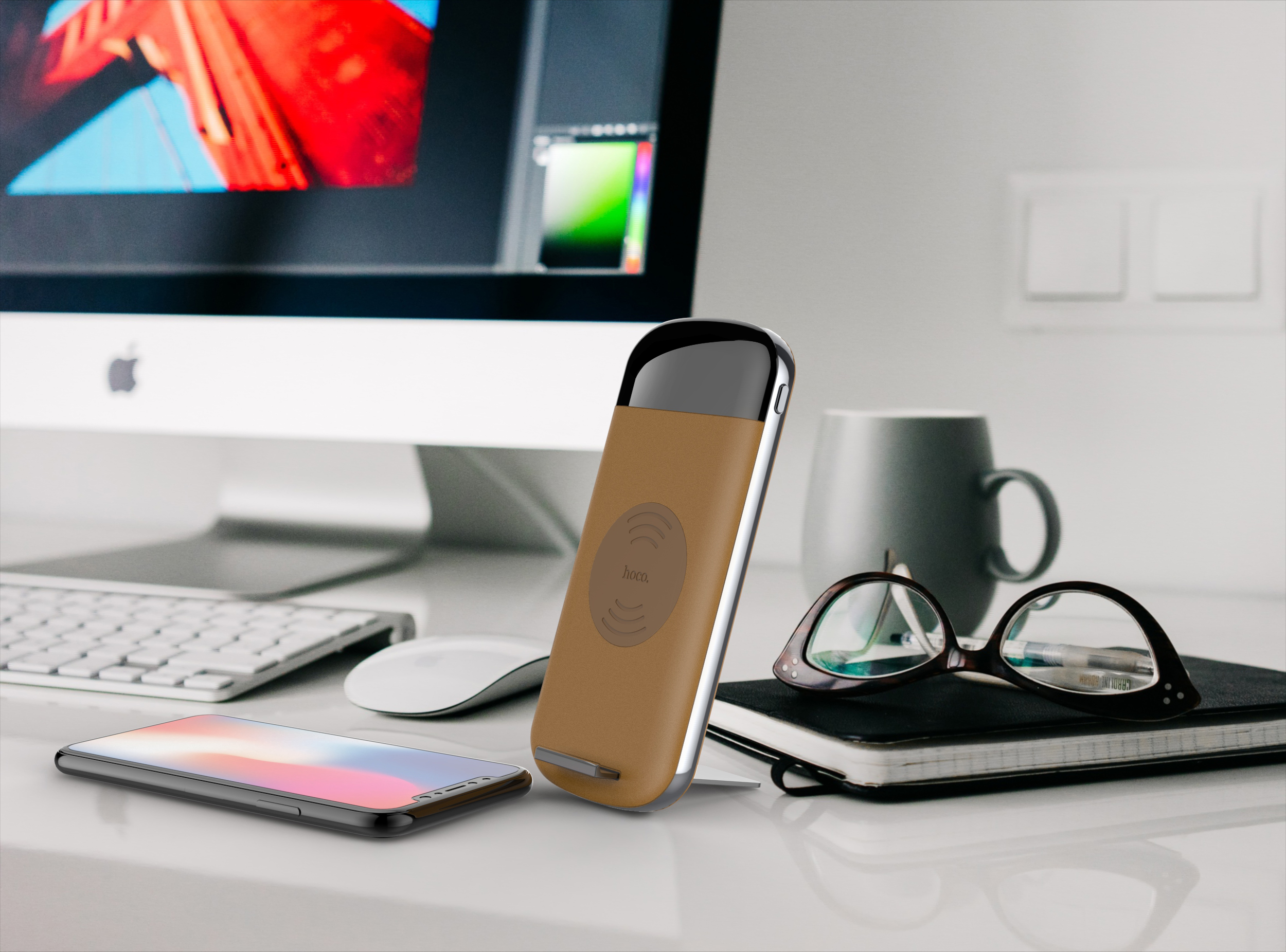 Mobile power supply, wireless charging, bracket，