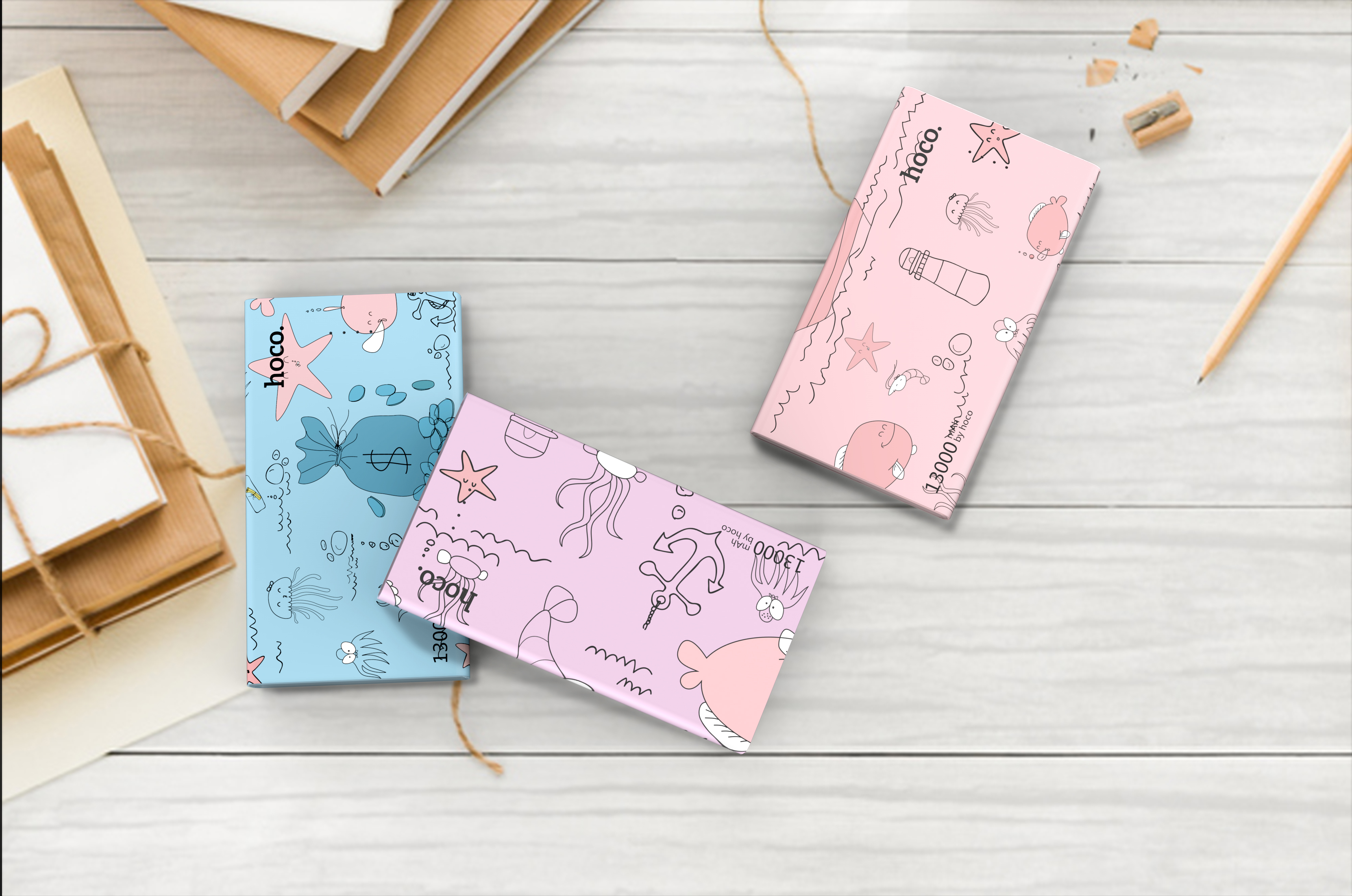 Mobile power, illustration, cute，