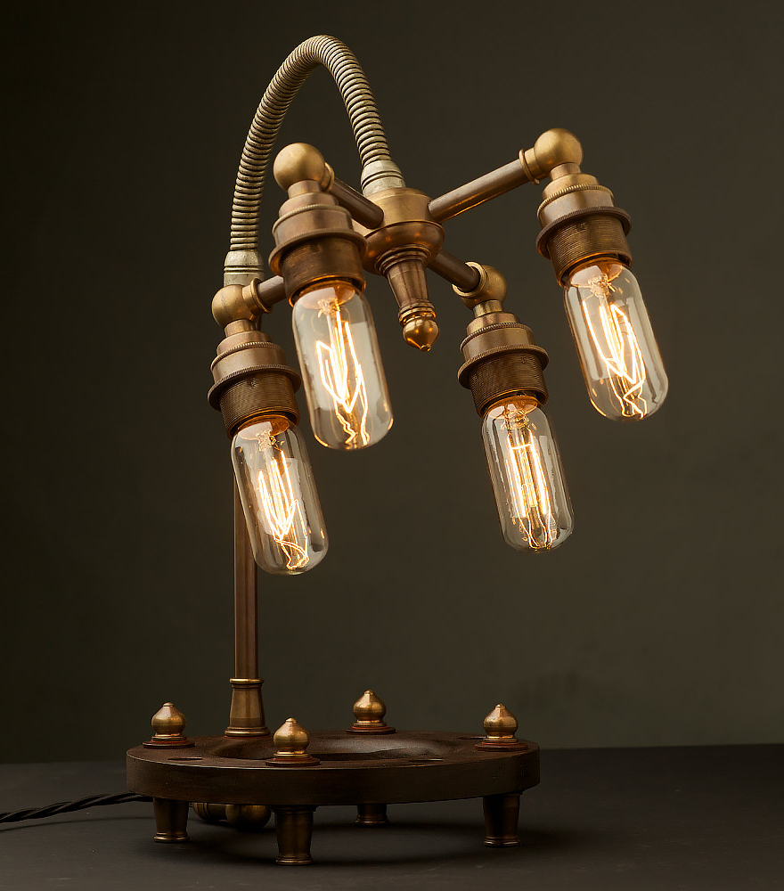 industrial design，Desk lamp，floodlight，Edison，antique，