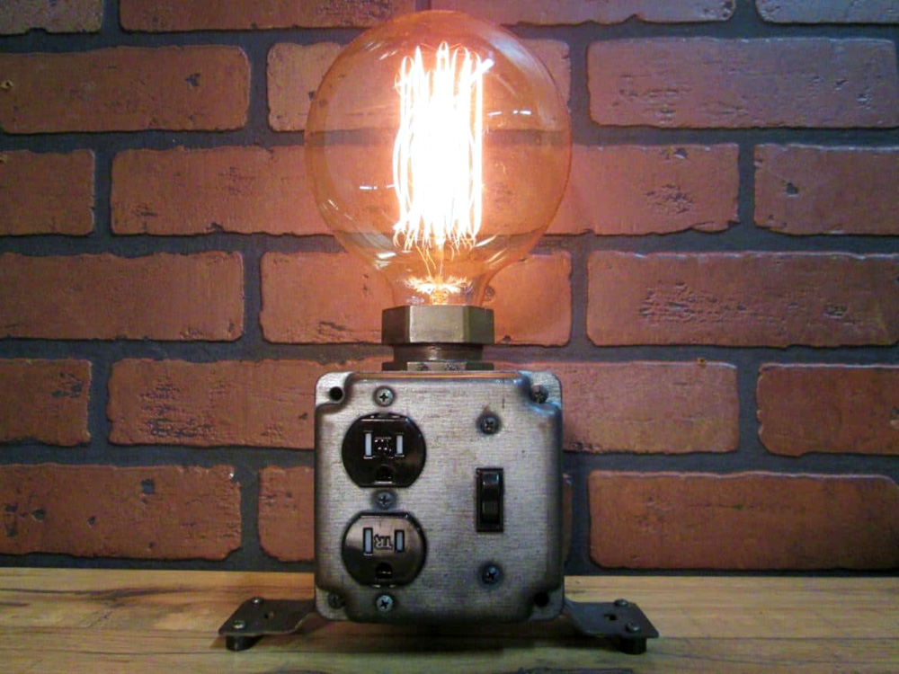 industrial design，Desk lamp，floodlight，Edison，antique，
