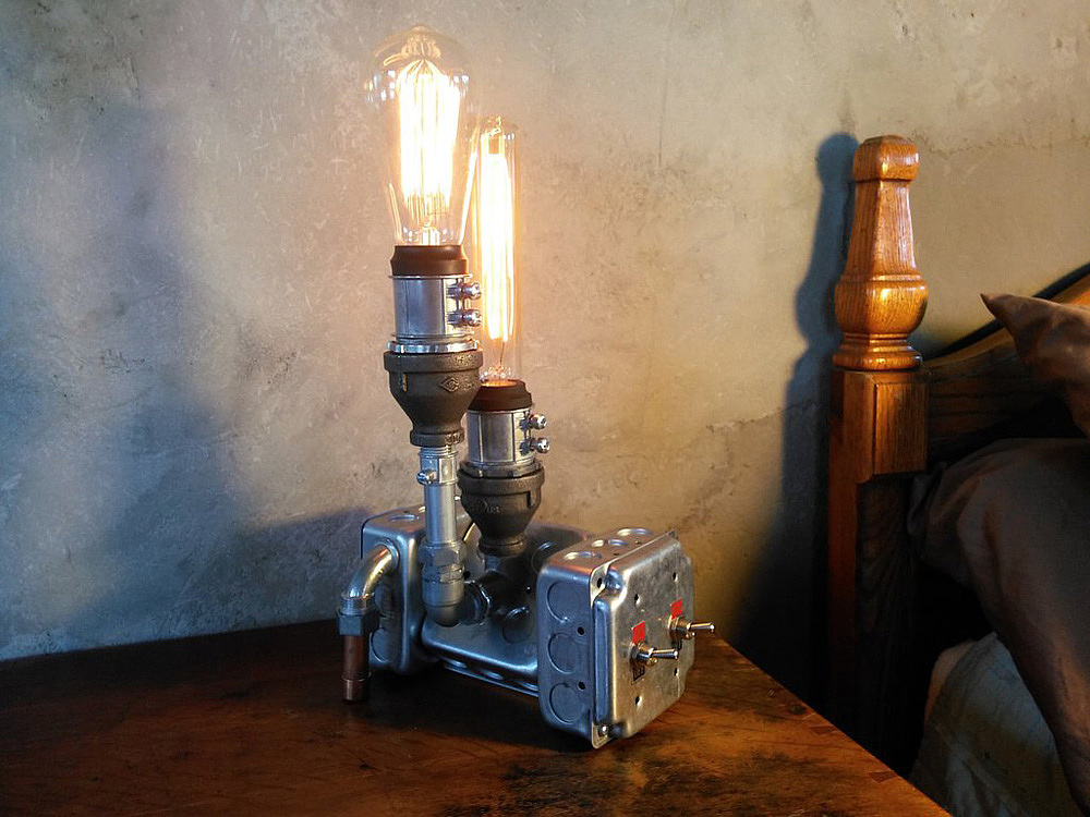 industrial design，Desk lamp，floodlight，Edison，antique，