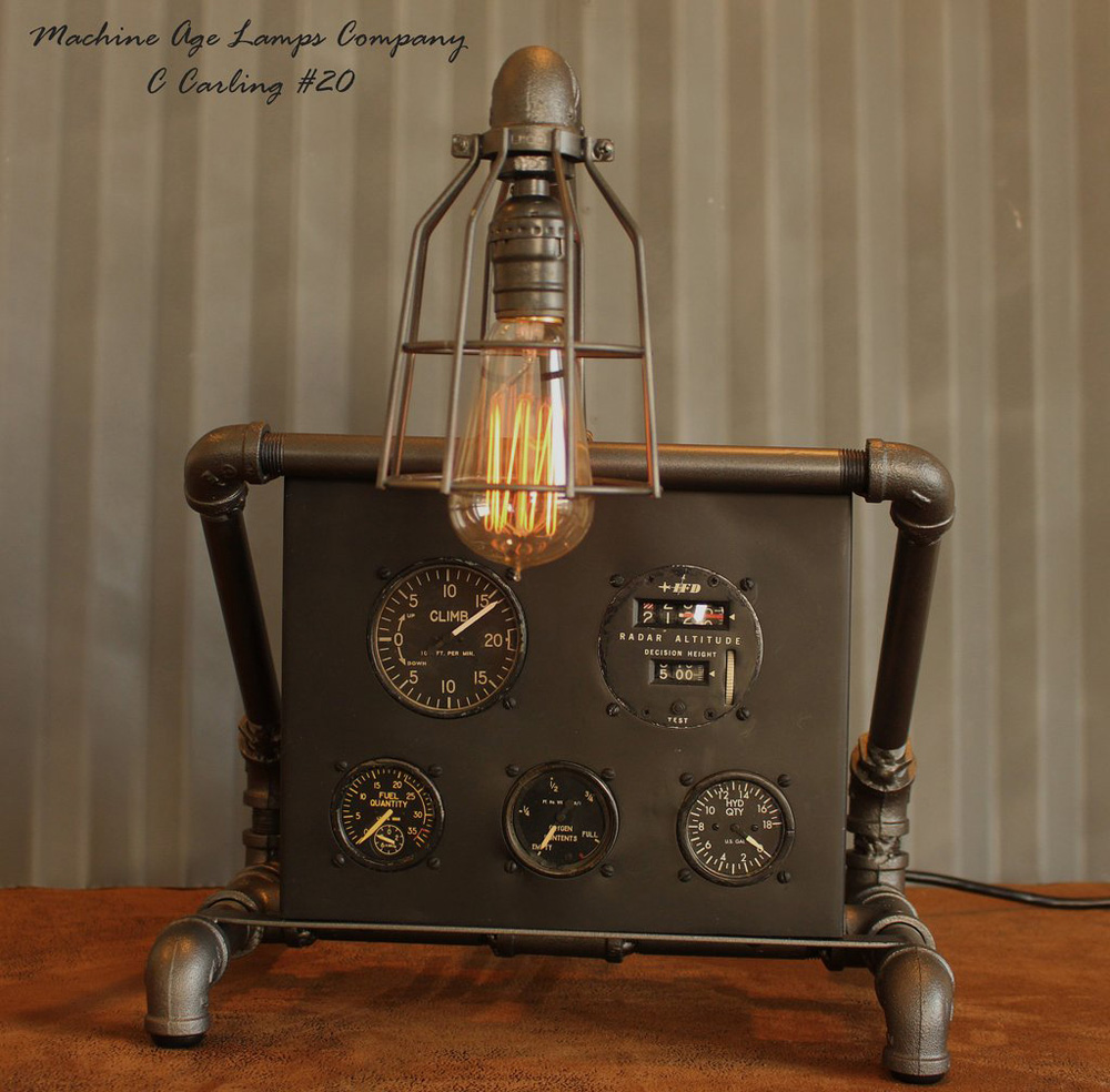 industrial design，Desk lamp，floodlight，Edison，antique，