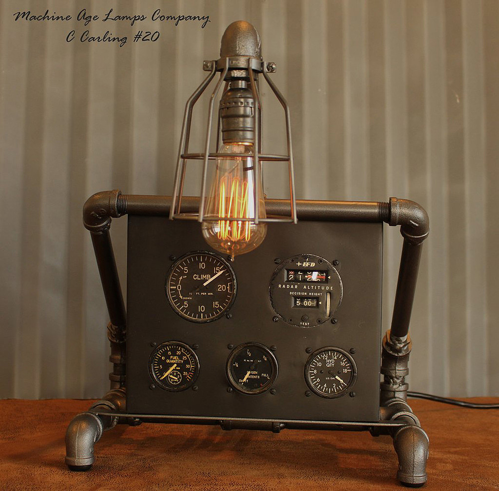 industrial design，Desk lamp，floodlight，Edison，antique，