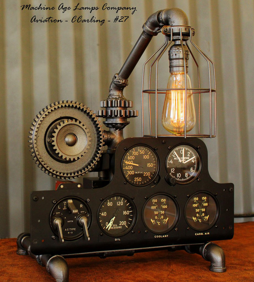 industrial design，Desk lamp，floodlight，Edison，antique，