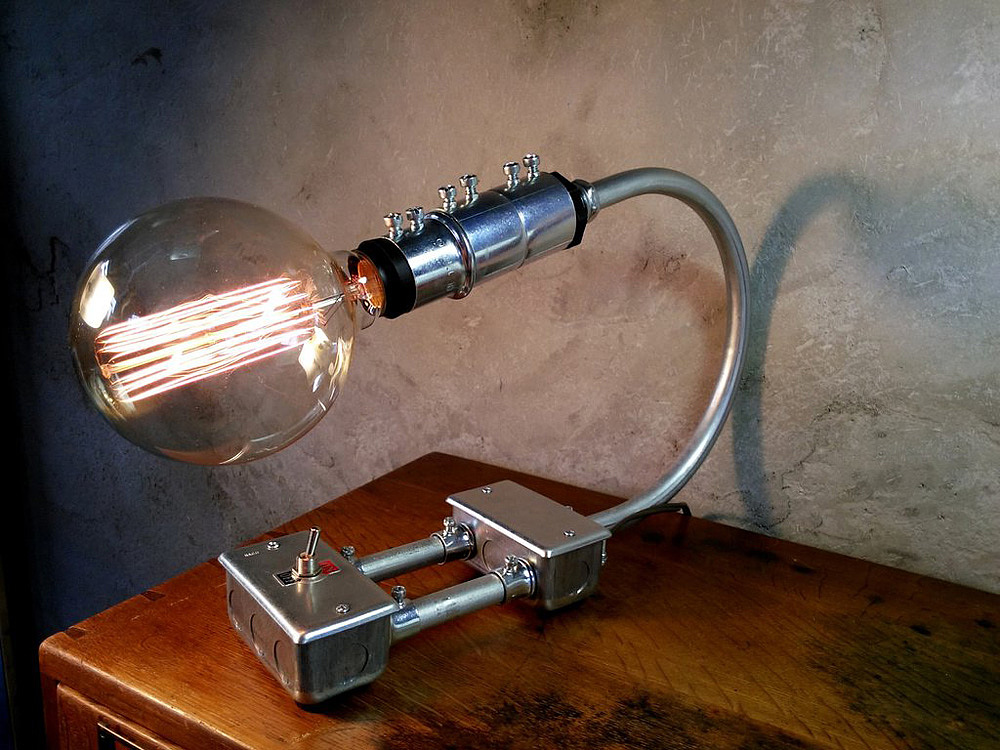 industrial design，Desk lamp，floodlight，Edison，antique，