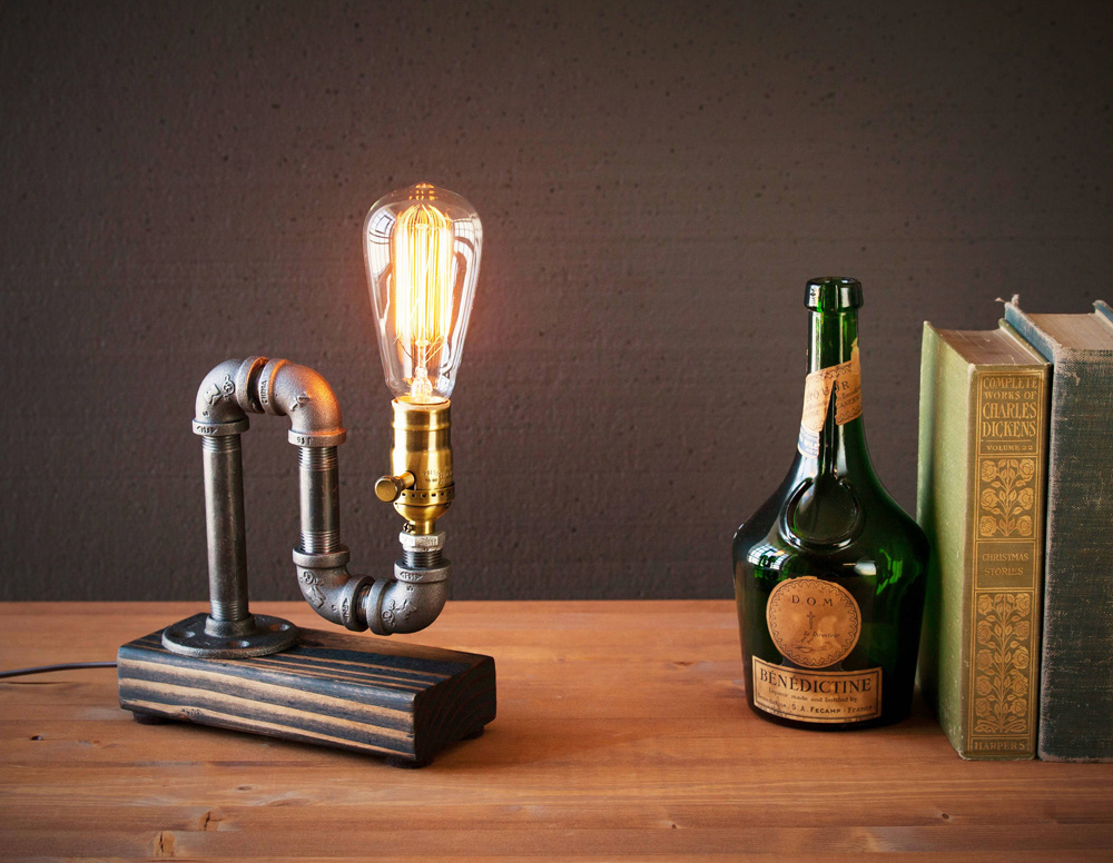 industrial design，Desk lamp，floodlight，Edison，antique，
