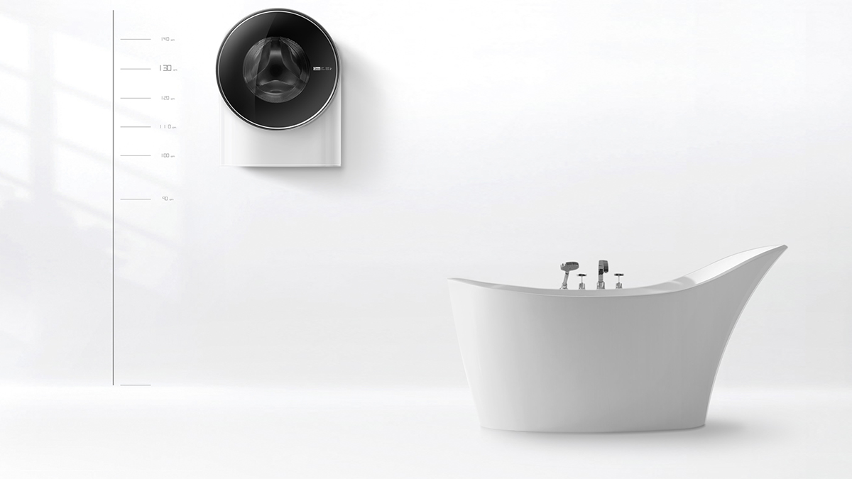 Beautiful，Wall mounted washing machine，Household Electric Appliances，product design，Midea，