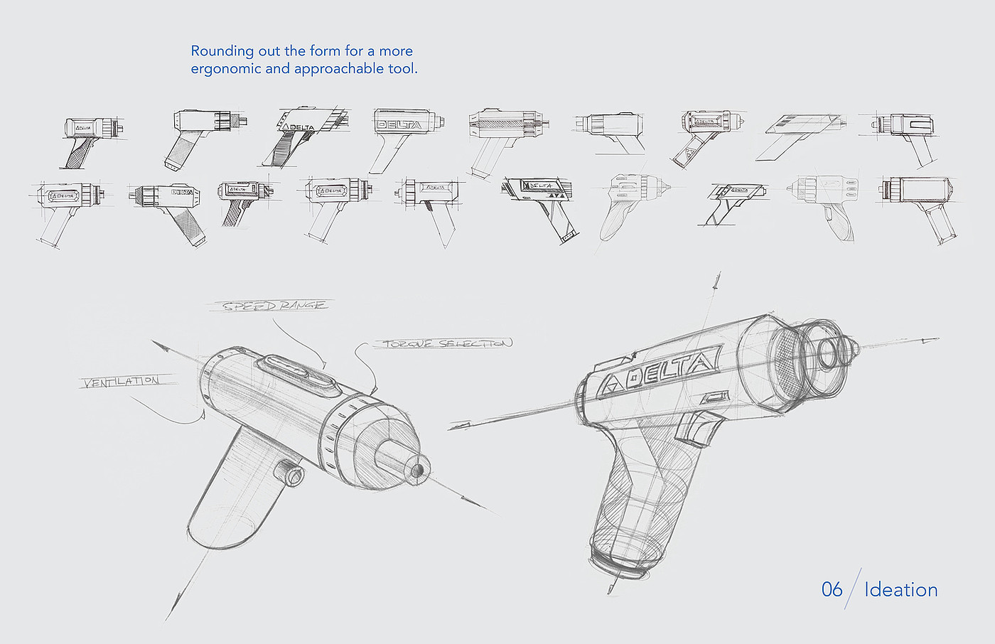 Electric drill，Sketch scheme，modeling，