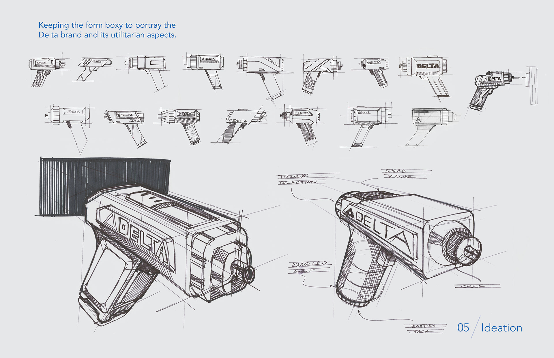 Electric drill，Sketch scheme，modeling，