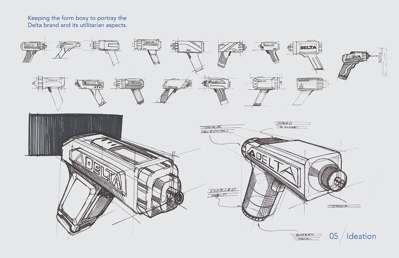 Electric drill，Sketch scheme，modeling，