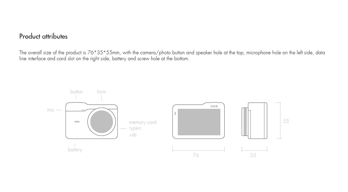 camera，Mini，Digital，product design，