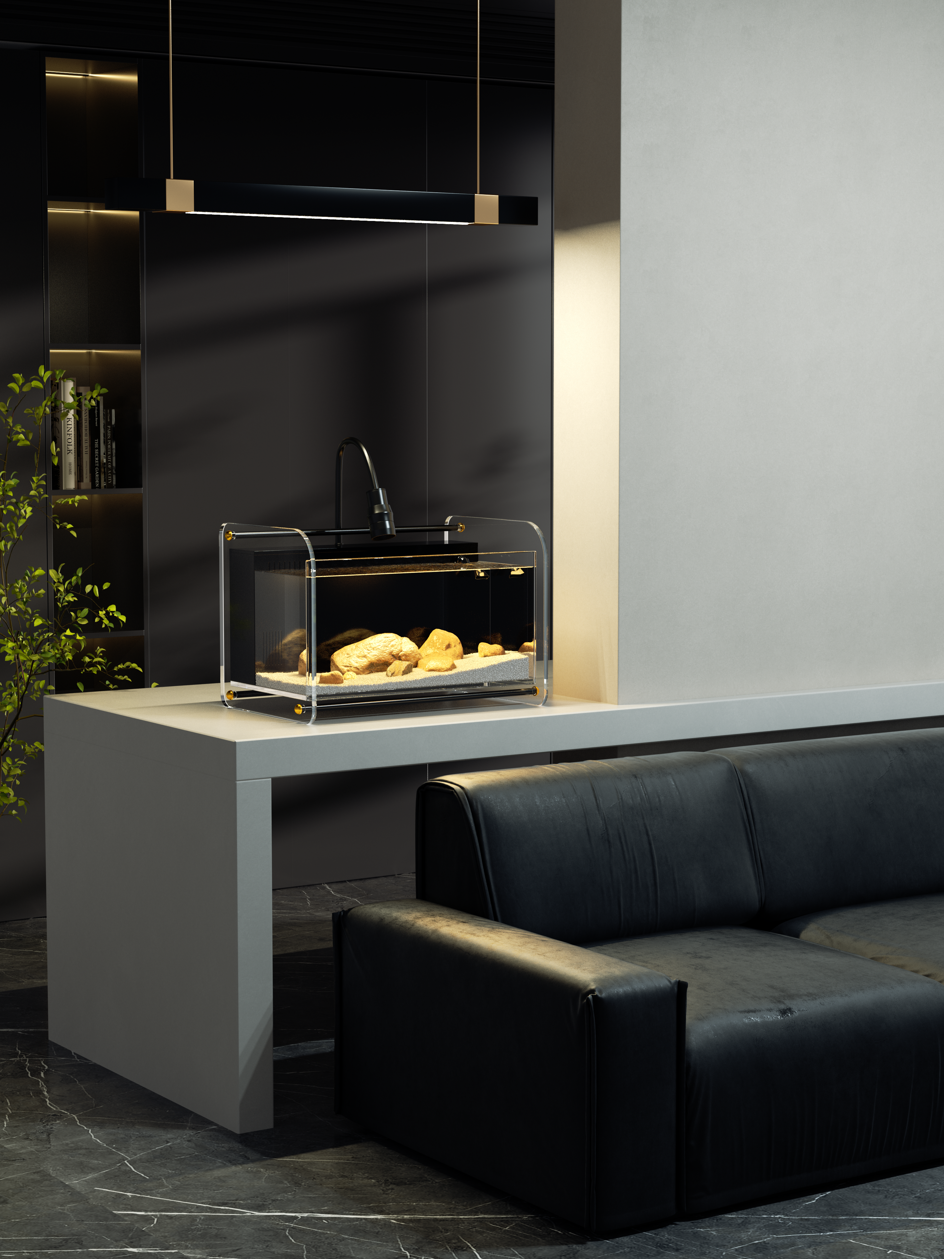 Light luxury style, creative fish tank, suspended fish tank, household goods，