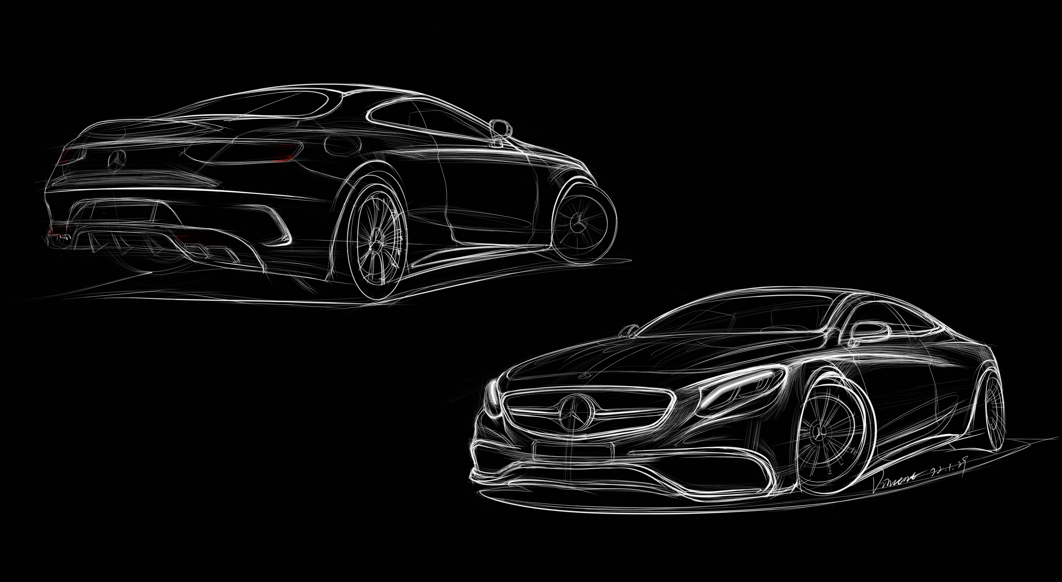 Hand drawn，automobile，photoshop，vehicle，