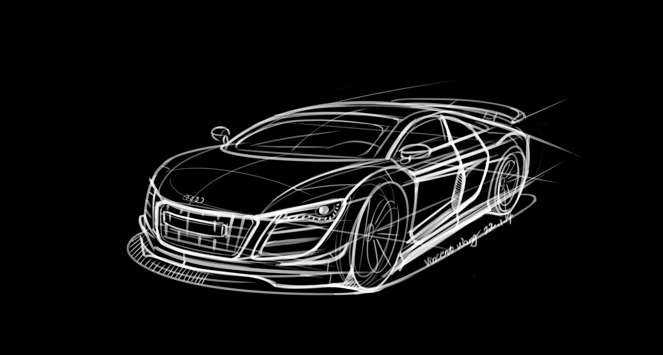 Hand drawn，automobile，photoshop，vehicle，