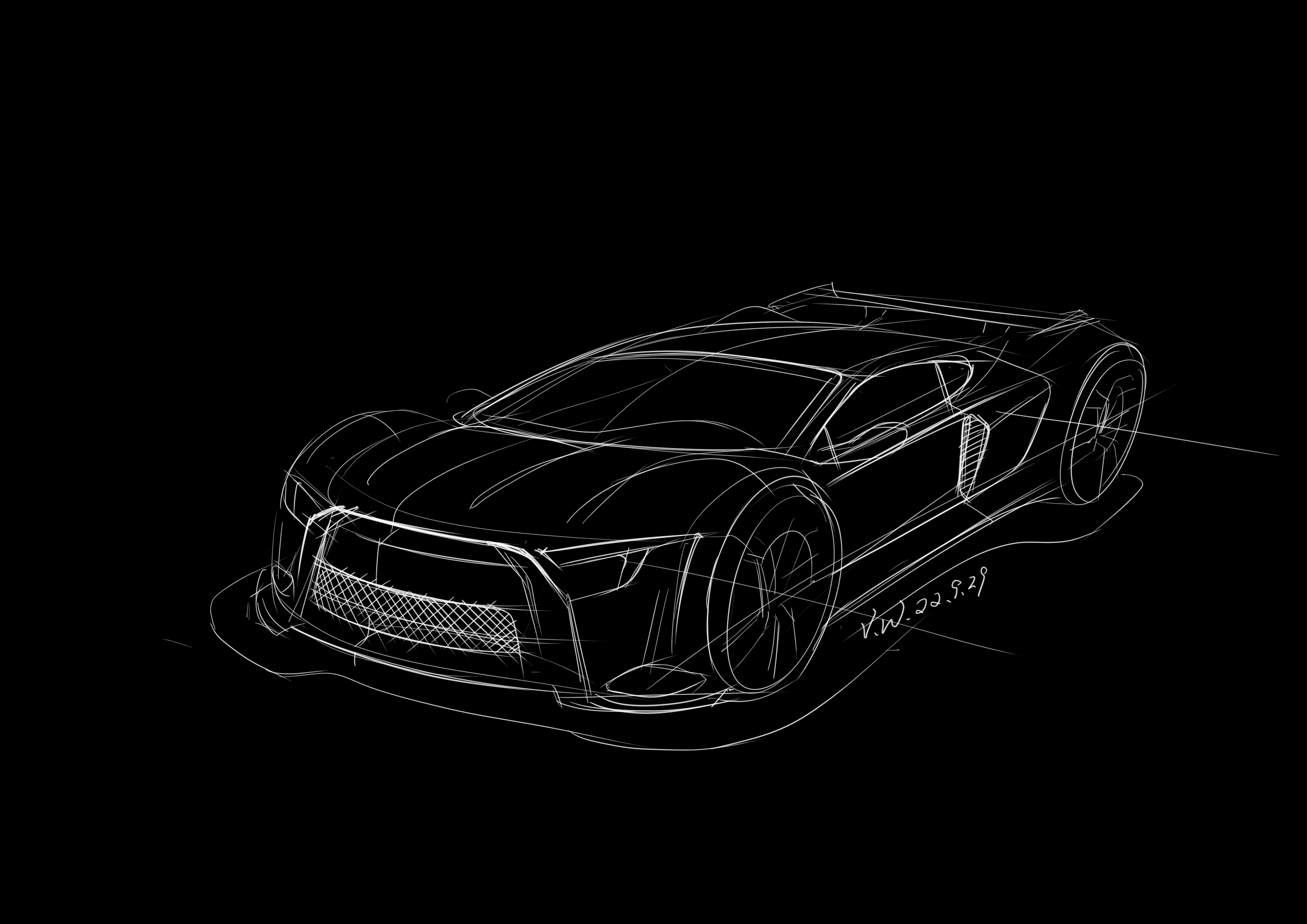 Hand drawn，automobile，photoshop，vehicle，