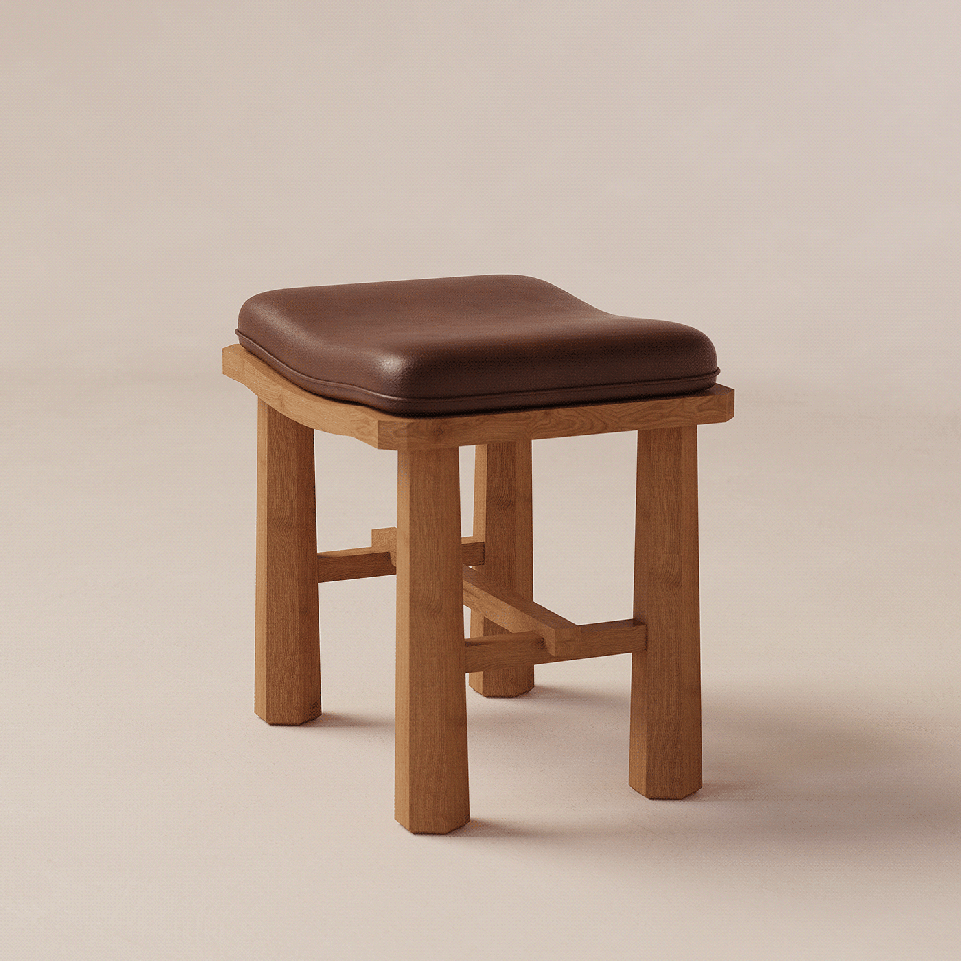 凳子，木质，皮革，