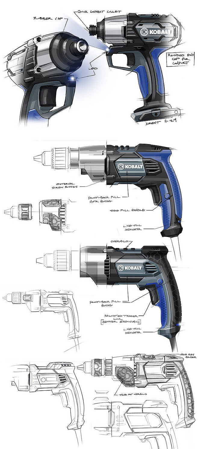 industrial design，Hand tools，Hand drawn，design sketch，Electric drill，
