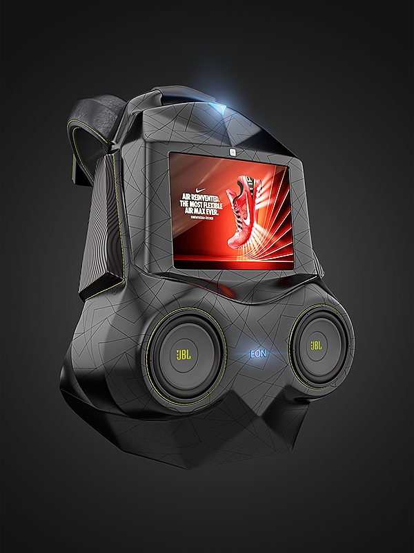 industrial design，product design，conceptual design，motion，knapsack，Receive，