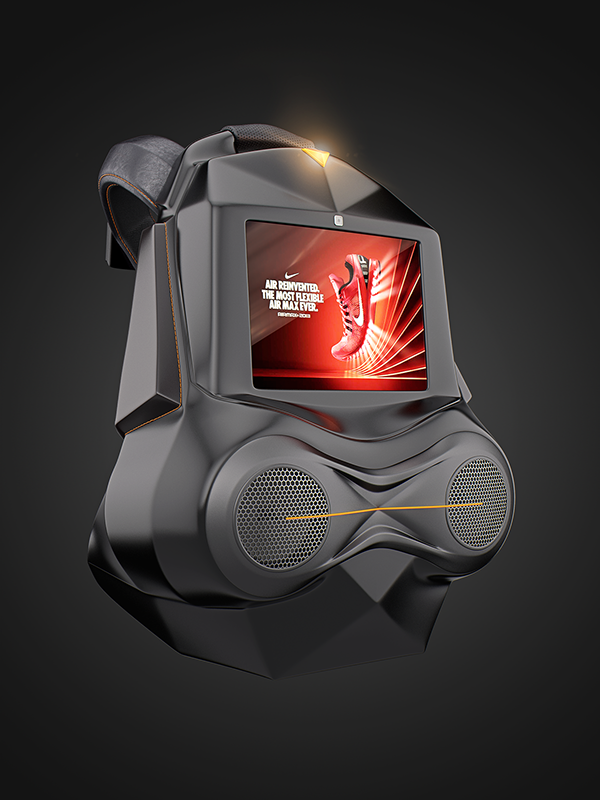 industrial design，product design，conceptual design，motion，knapsack，Receive，