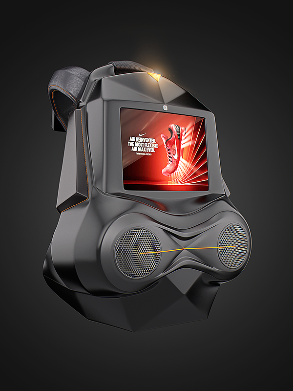 industrial design，product design，conceptual design，motion，knapsack，Receive，