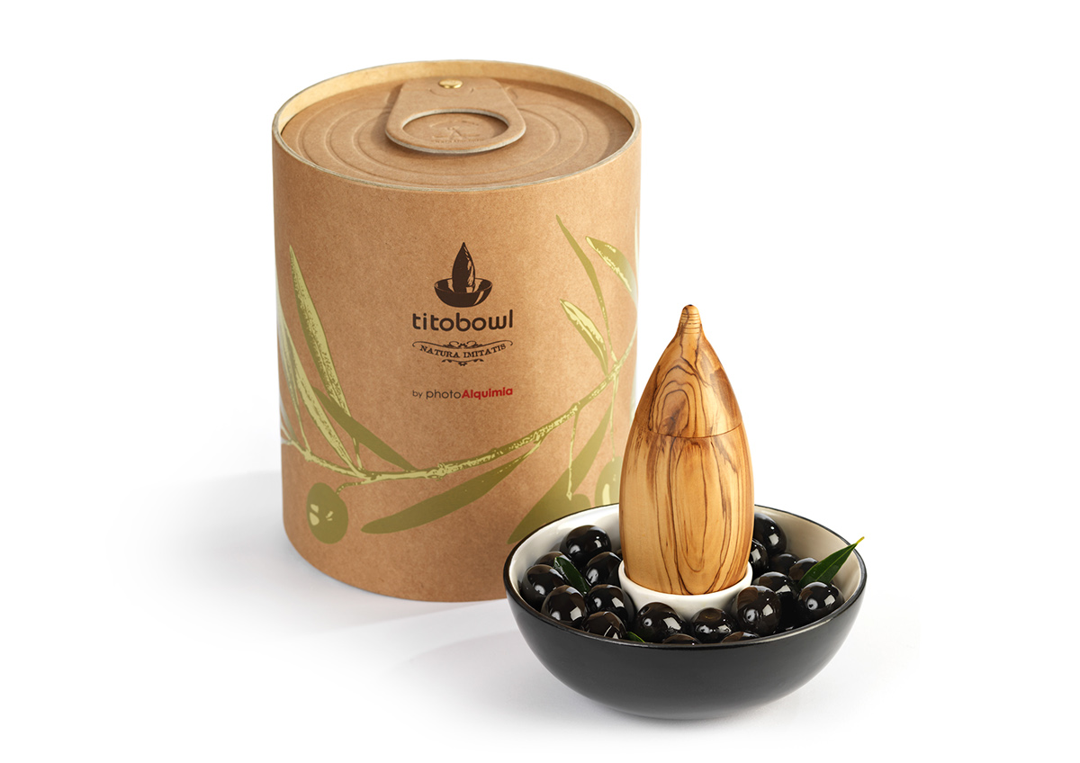 olive，Bionics Design ，Fruit tray，Olive wood，Garbage collection，Porcelain and wood，bowl，container，Cylindrical design，