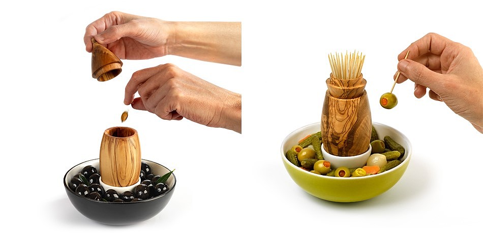 olive，Bionics Design ，Fruit tray，Olive wood，Garbage collection，Porcelain and wood，bowl，container，Cylindrical design，