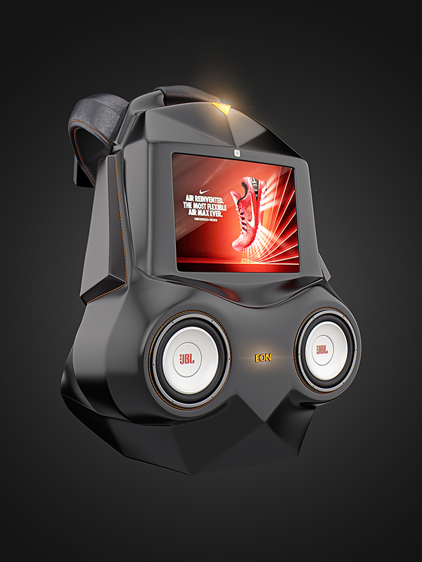 industrial design，product design，conceptual design，motion，knapsack，Receive，