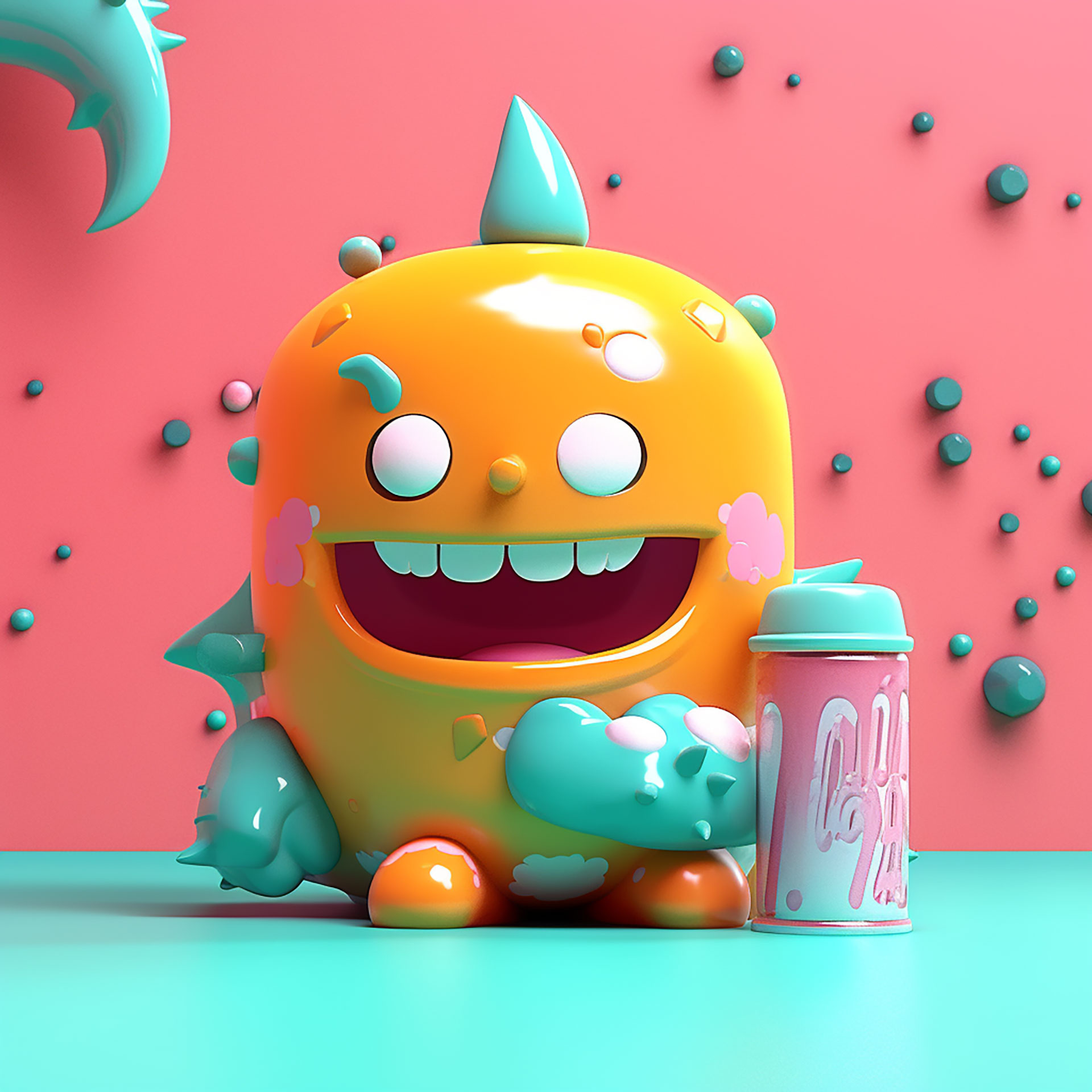Cartoon mascot image 3d design c4d design IP image，