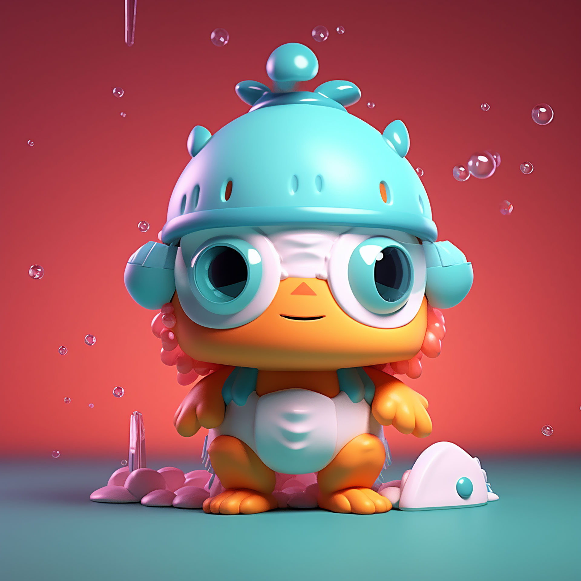 Cartoon mascot image 3d design c4d design IP image，