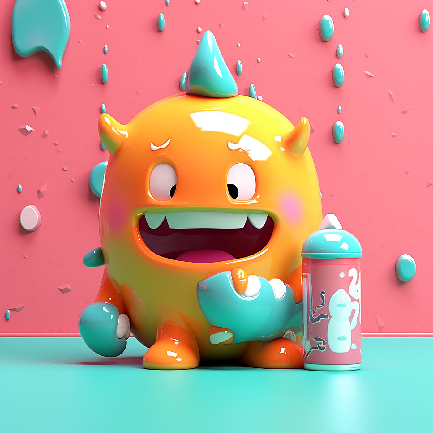 Cartoon mascot image 3d design c4d design IP image，