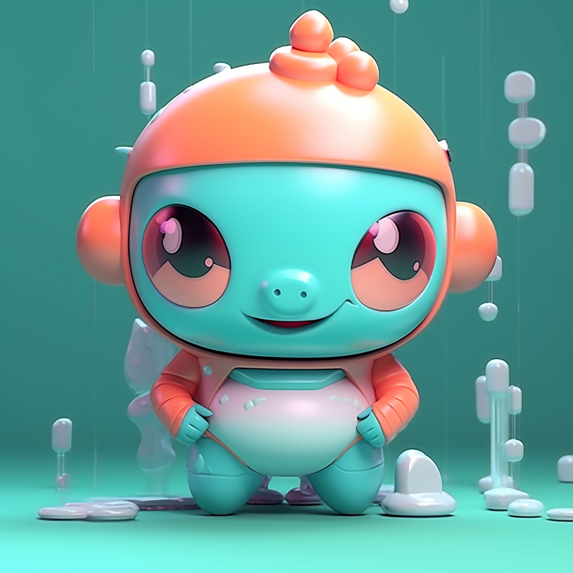 Cartoon mascot image 3d design c4d design IP image，