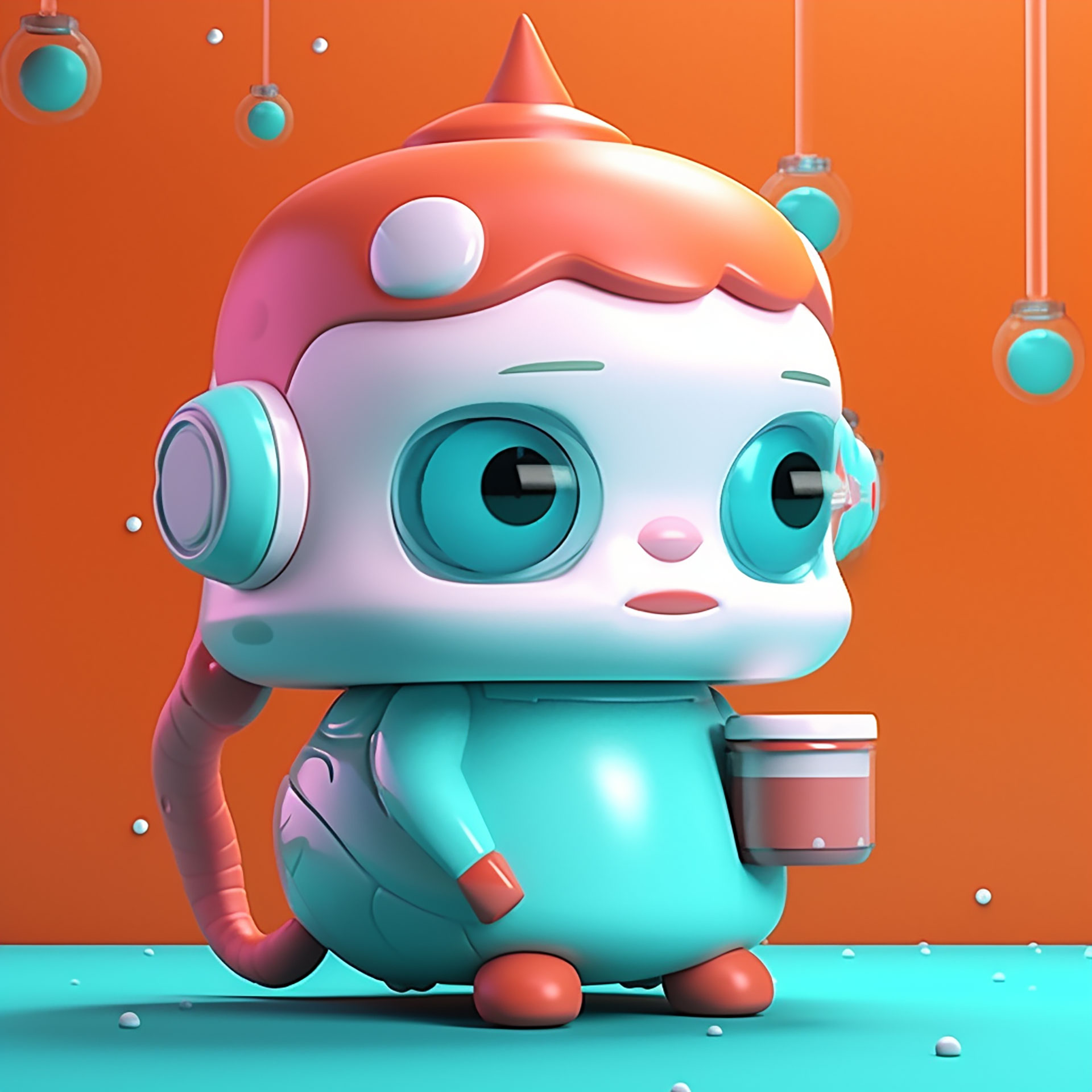 Cartoon mascot image 3d design c4d design IP image，