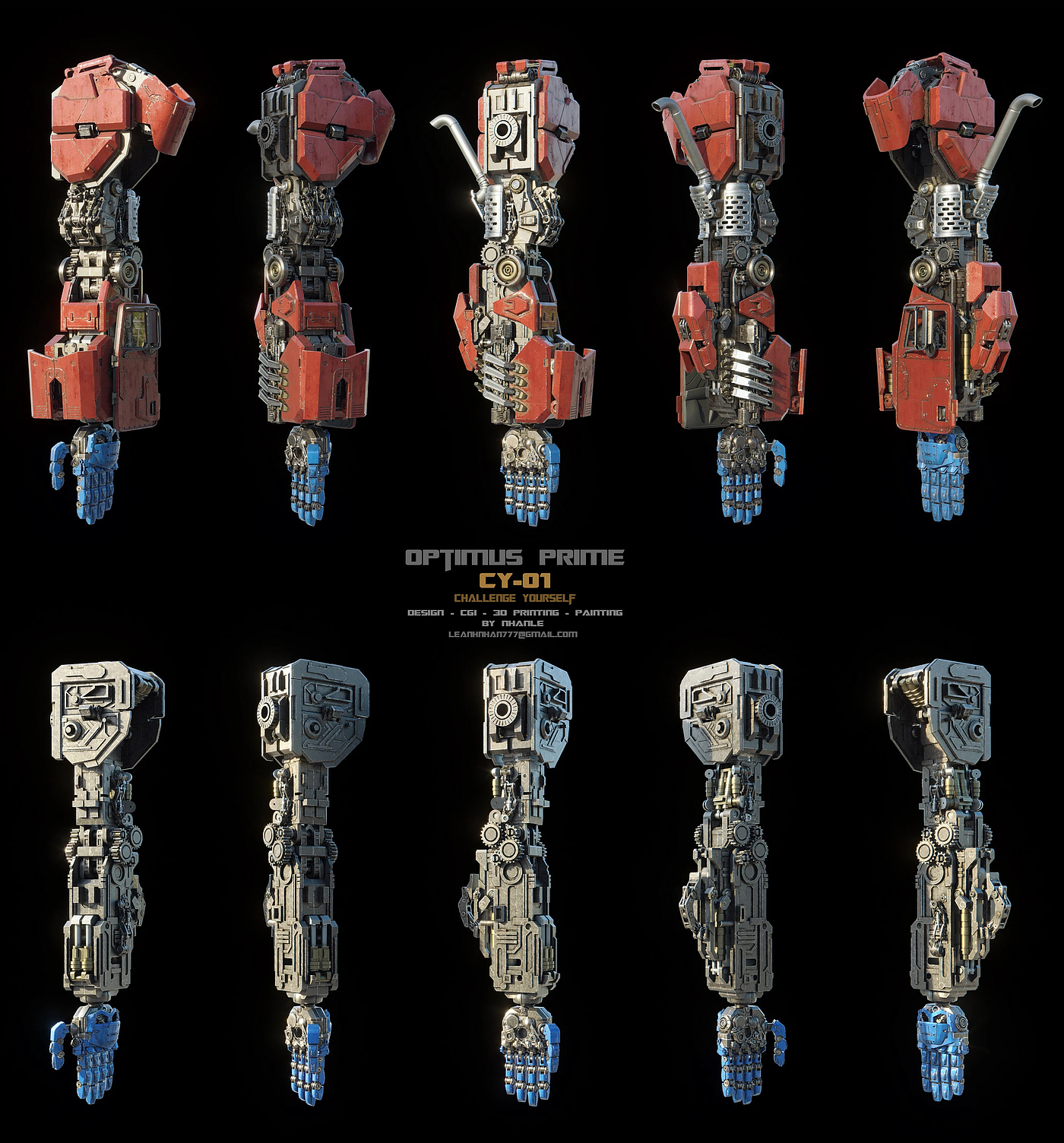 flexible，cgi，3d，Optimus prime，Transformers，skyreach pillar，