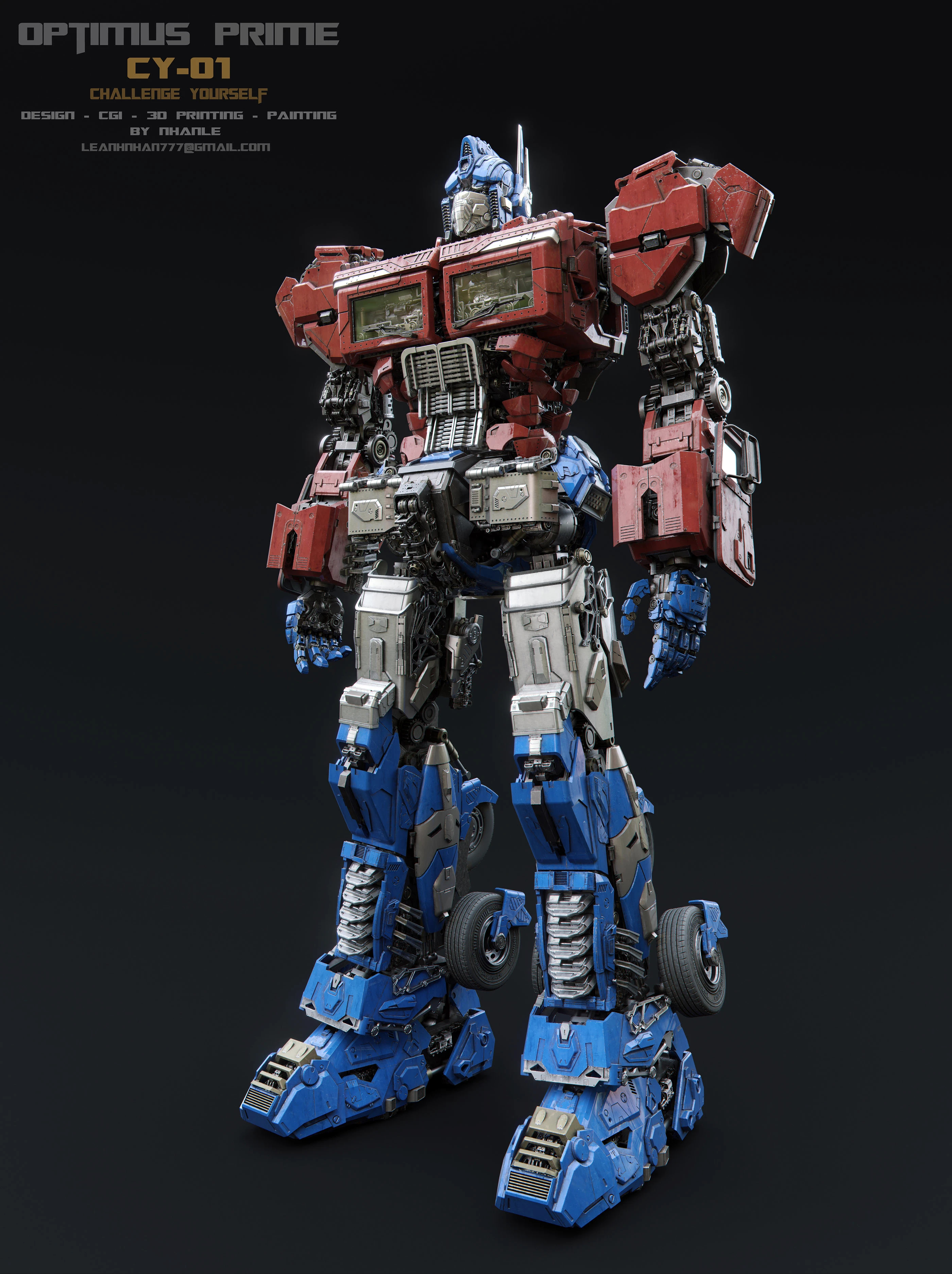 flexible，cgi，3d，Optimus prime，Transformers，skyreach pillar，
