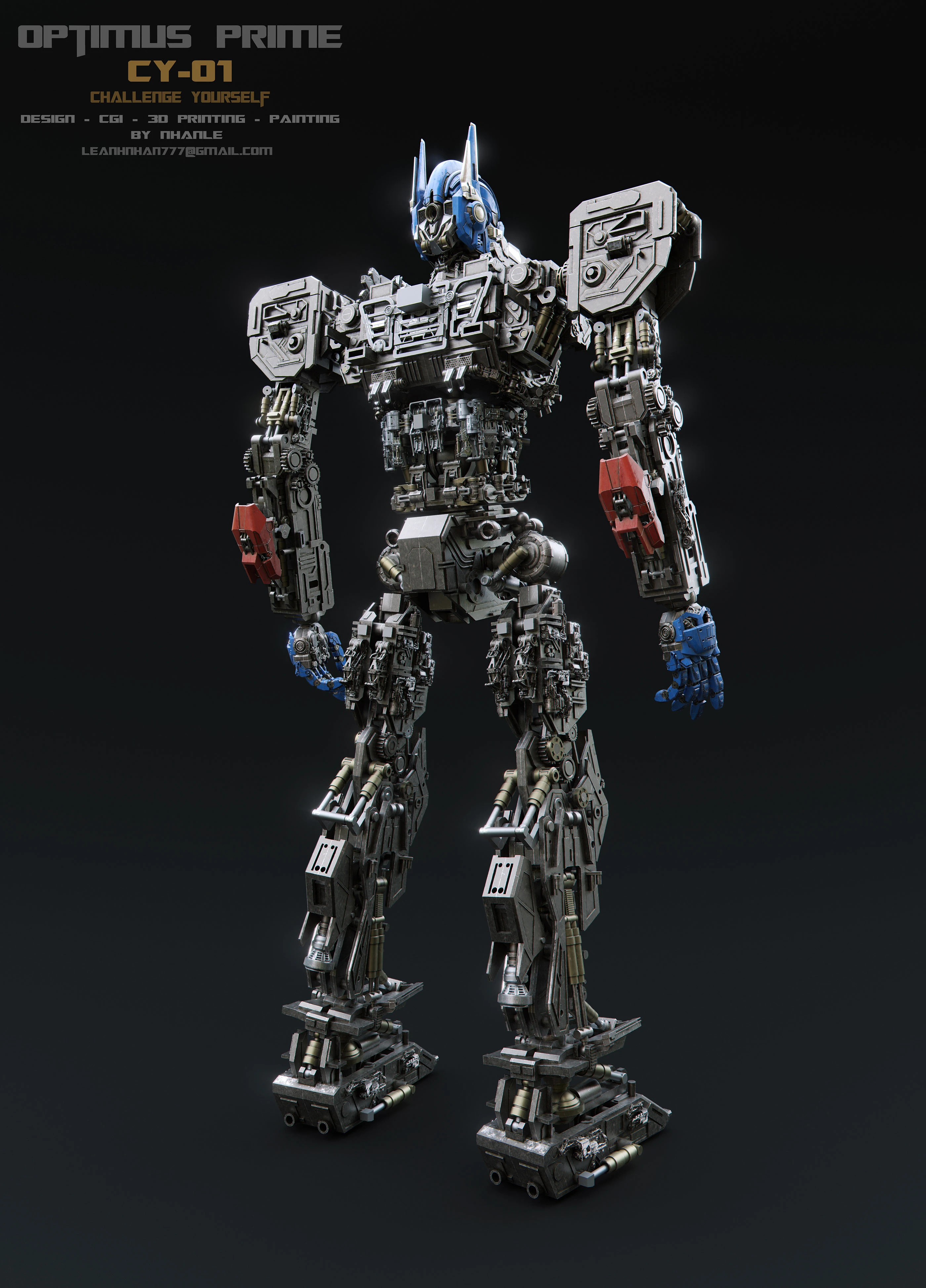 flexible，cgi，3d，Optimus prime，Transformers，skyreach pillar，