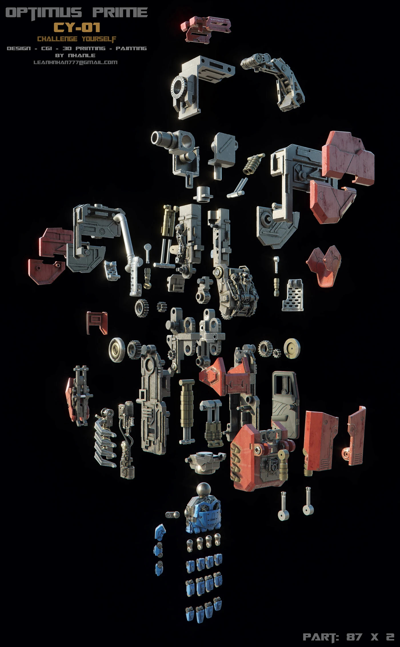 flexible，cgi，3d，Optimus prime，Transformers，skyreach pillar，