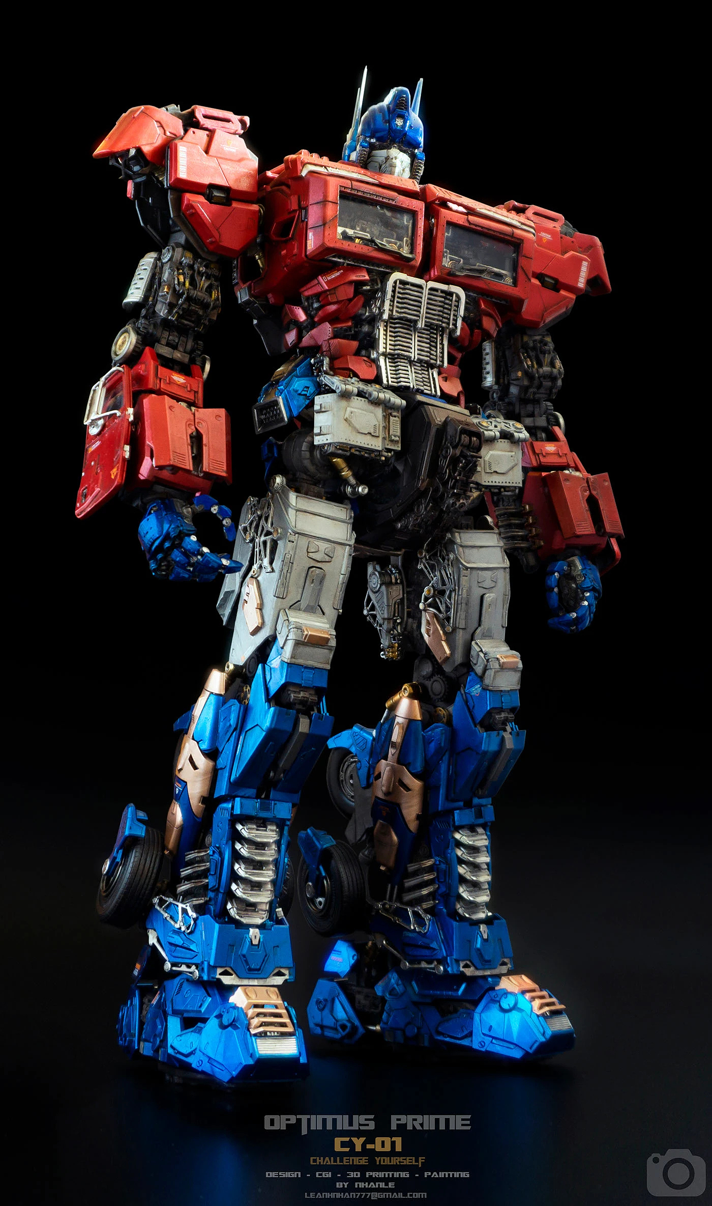 flexible，cgi，3d，Optimus prime，Transformers，skyreach pillar，