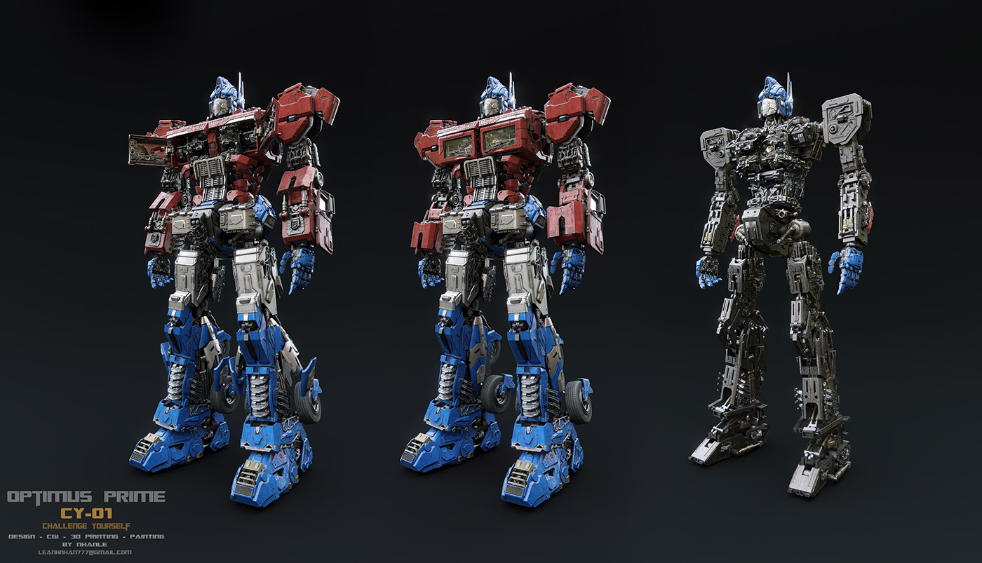 flexible，cgi，3d，Optimus prime，Transformers，skyreach pillar，