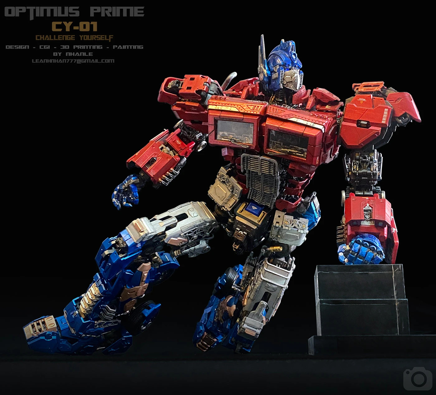 flexible，cgi，3d，Optimus prime，Transformers，skyreach pillar，