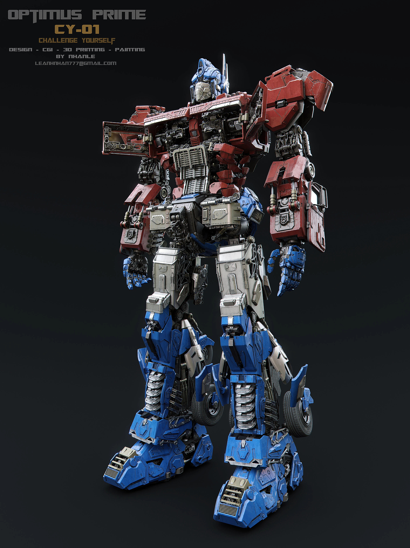 flexible，cgi，3d，Optimus prime，Transformers，skyreach pillar，