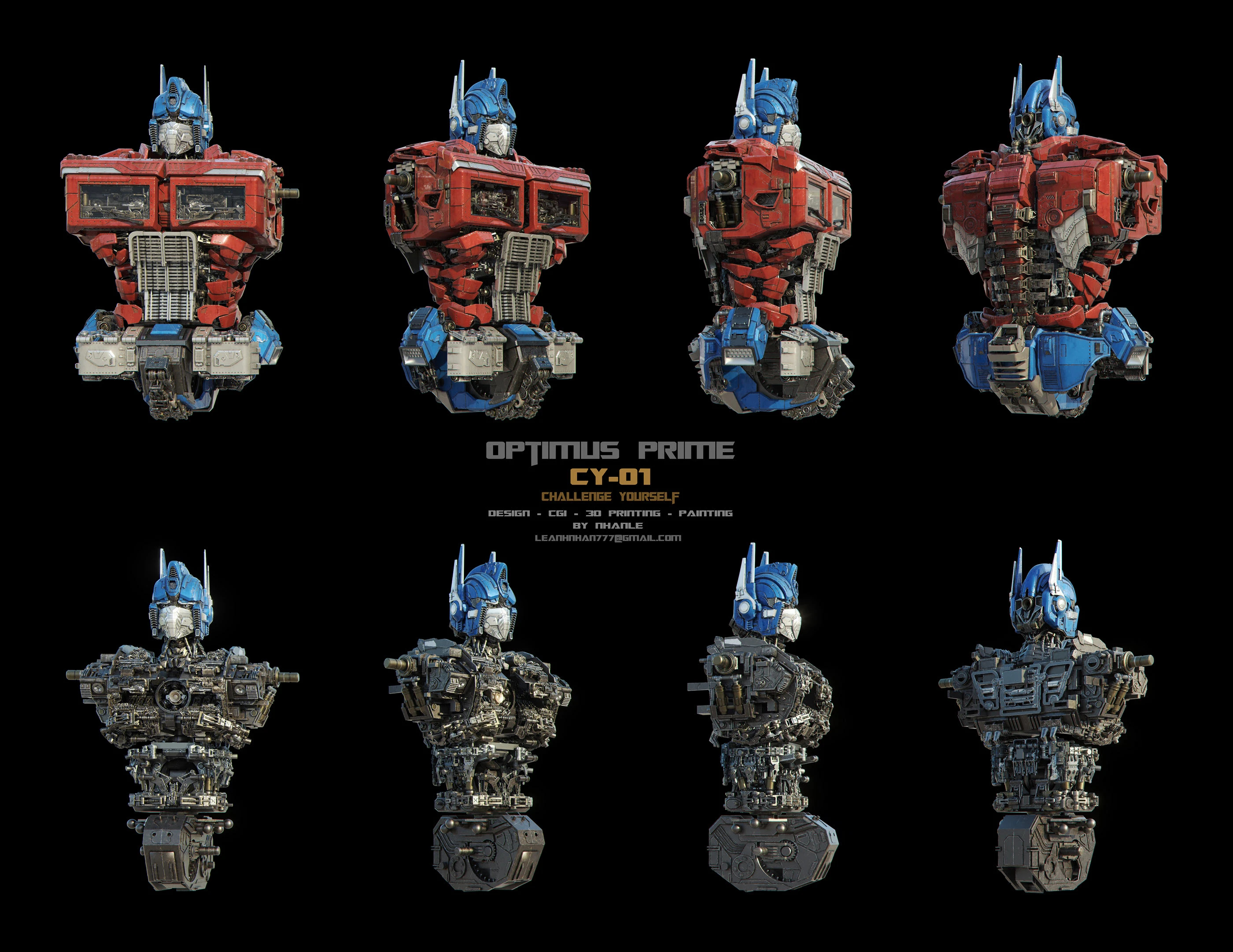 flexible，cgi，3d，Optimus prime，Transformers，skyreach pillar，