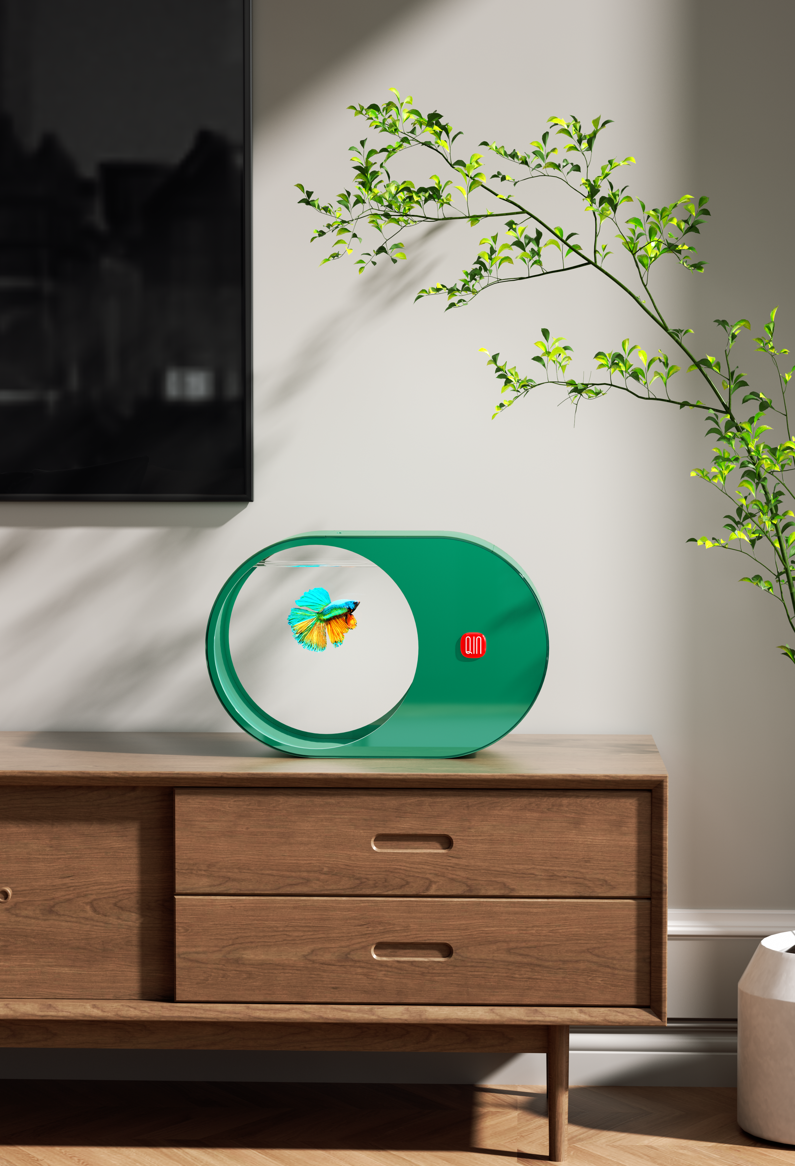 New Chinese style, fish tank, creative fish tank,，